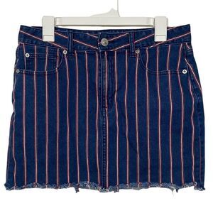 American Eagle Striped High Waisted Mini Skirt